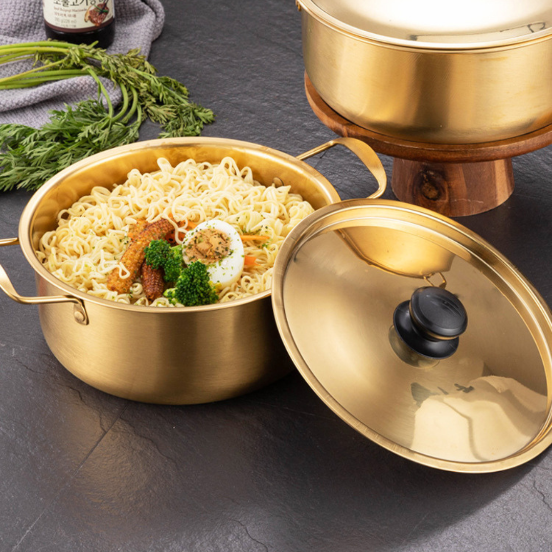 Stainless Steel Korean Ramen Cooking Pot with Lid