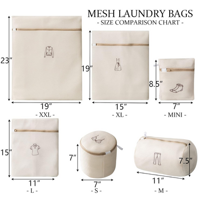 Premium Anti-Deformation Laundry Net Bag (Set of 6)