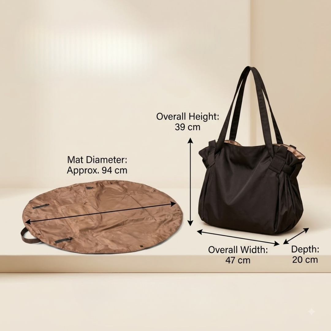 2 in 1 Foldable Round Mat Drawstring Tote Bag
