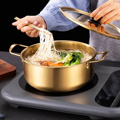 Stainless Steel Korean Ramen Cooking Pot with Lid