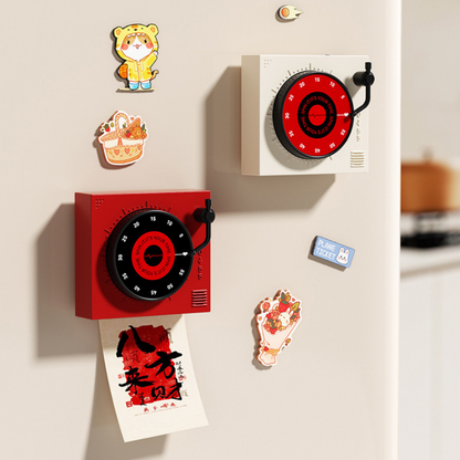 Magnetic Record Style Mechanical Kitchen Timer