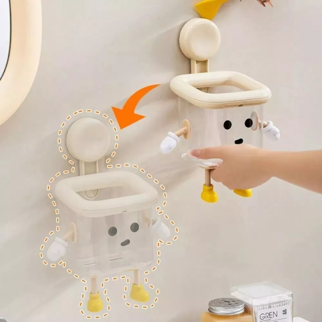 Wall-Mounted Bathroom Storage Box with Suction Cup