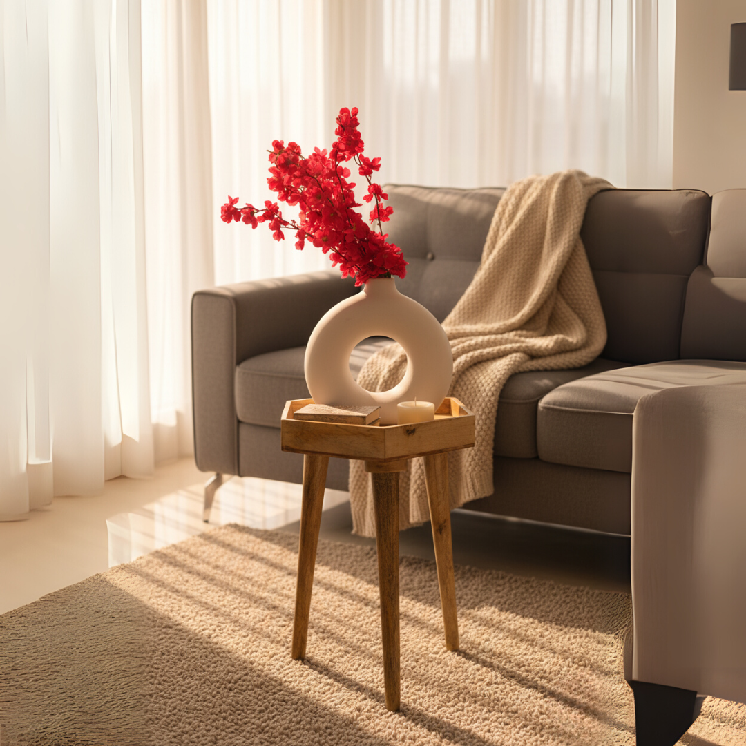 Elegant Wooden Handcrafted Designer Table with Meena Work Epoxy Finish