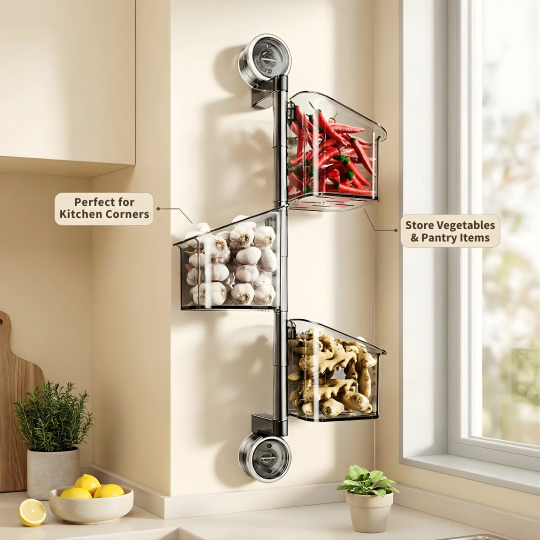 360° Rotating Suction Cup Storage Basket