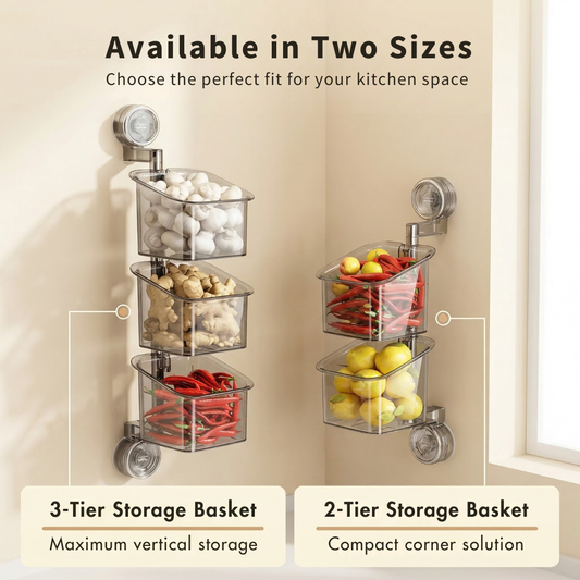 360° Rotating Suction Cup Storage Basket