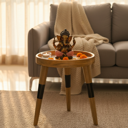 Elegant Wooden Handcrafted Designer Table with Meena Work Epoxy Finish