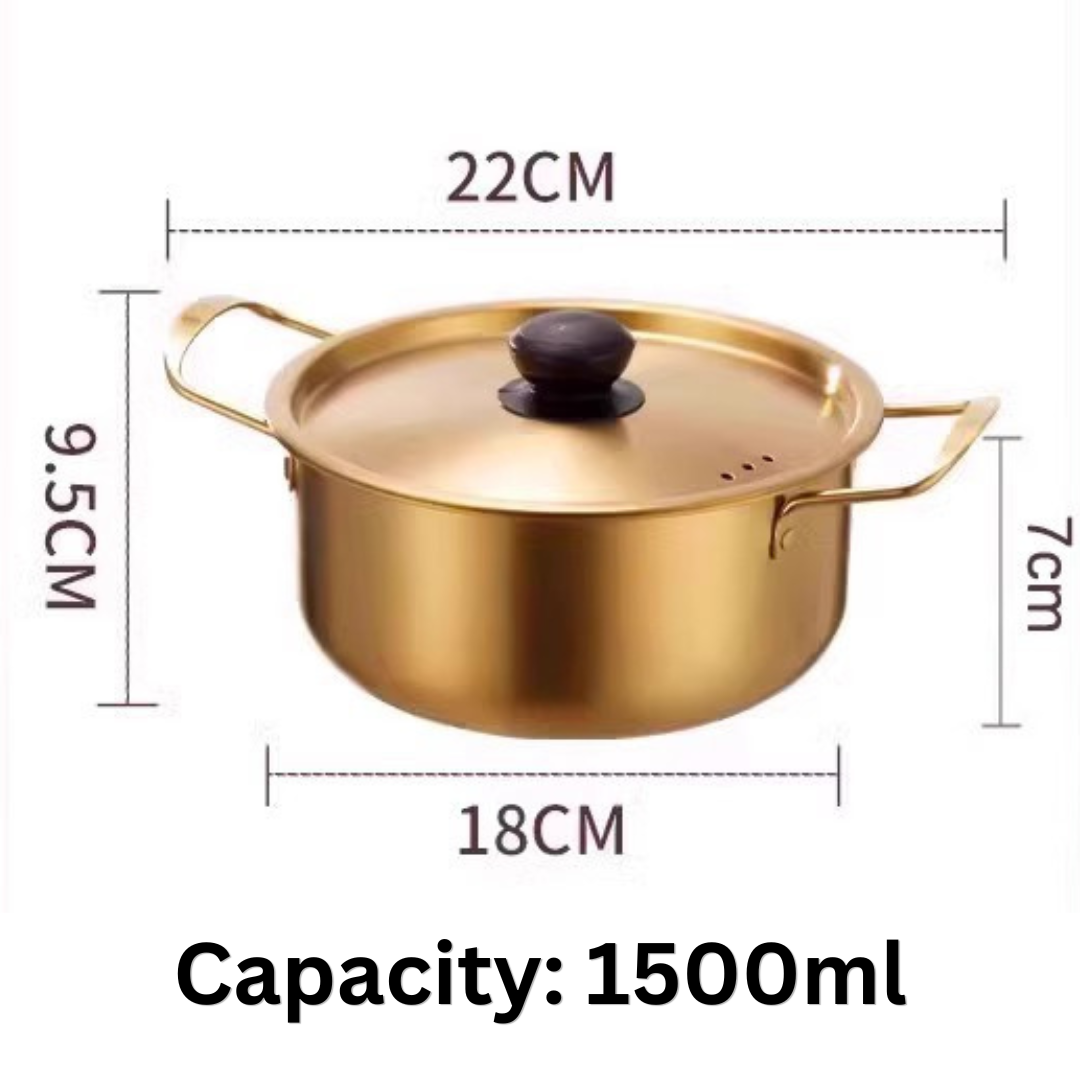 Stainless Steel Korean Ramen Cooking Pot with Lid