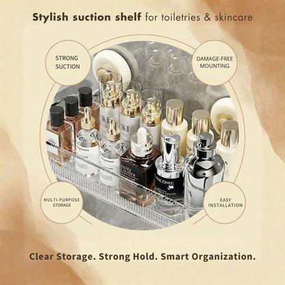 Multi-Purpose Transparent Suction Cup Storage Shelf