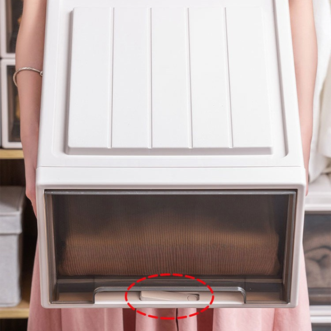Transparent Stackable Drawer Storage Organizer Box