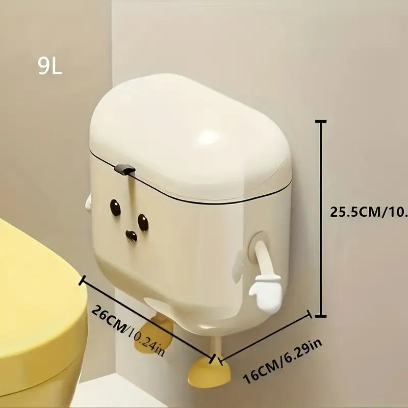Durable PP Wall-Mounted Waste Bin with Odor-Sealing Lid