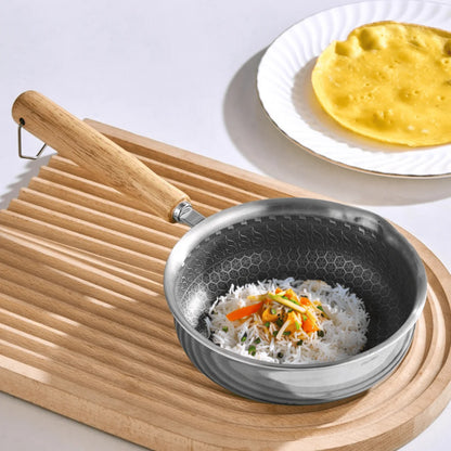 Honeycomb Design Stainless Steel Non Stick Frying Pan