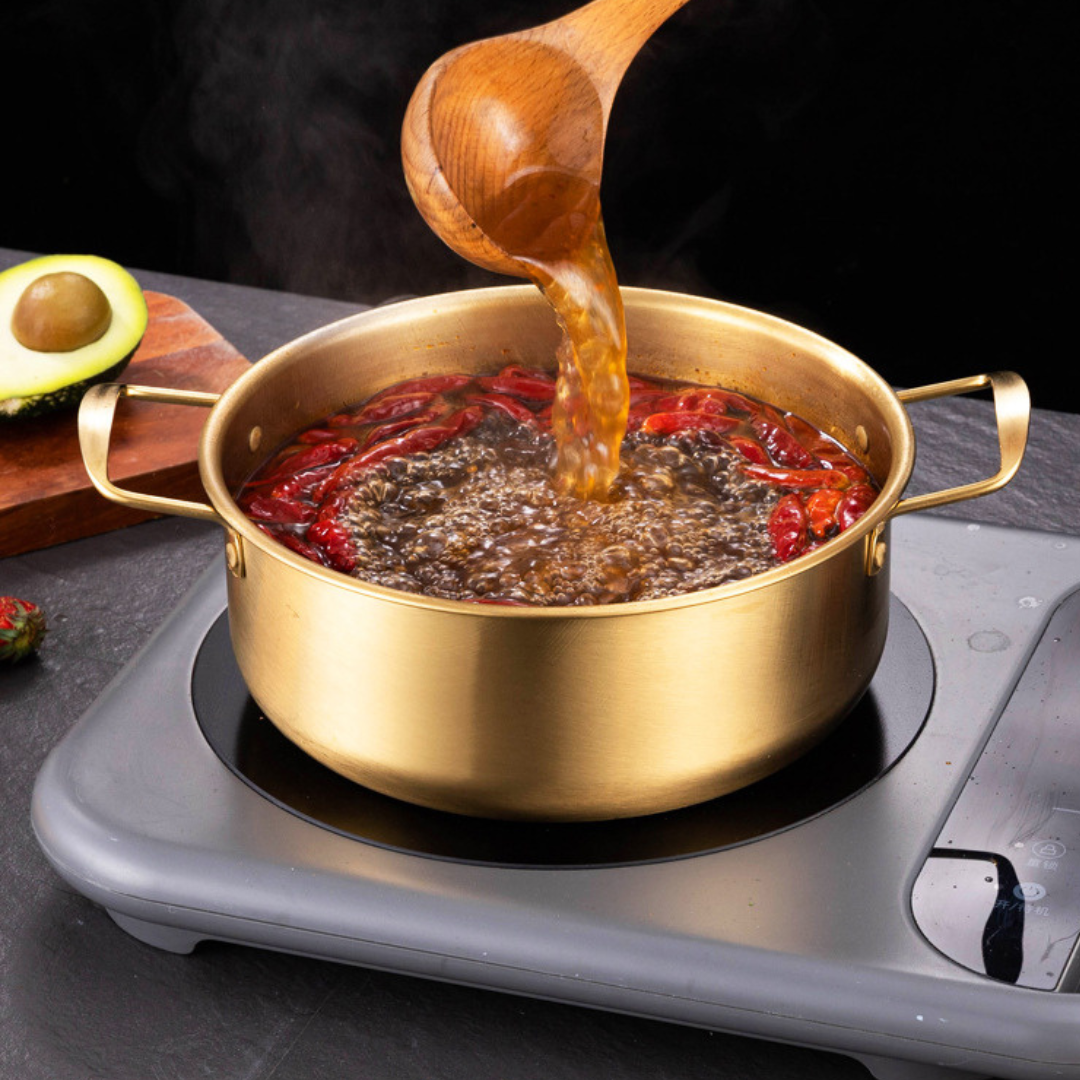 Stainless Steel Korean Ramen Cooking Pot with Lid