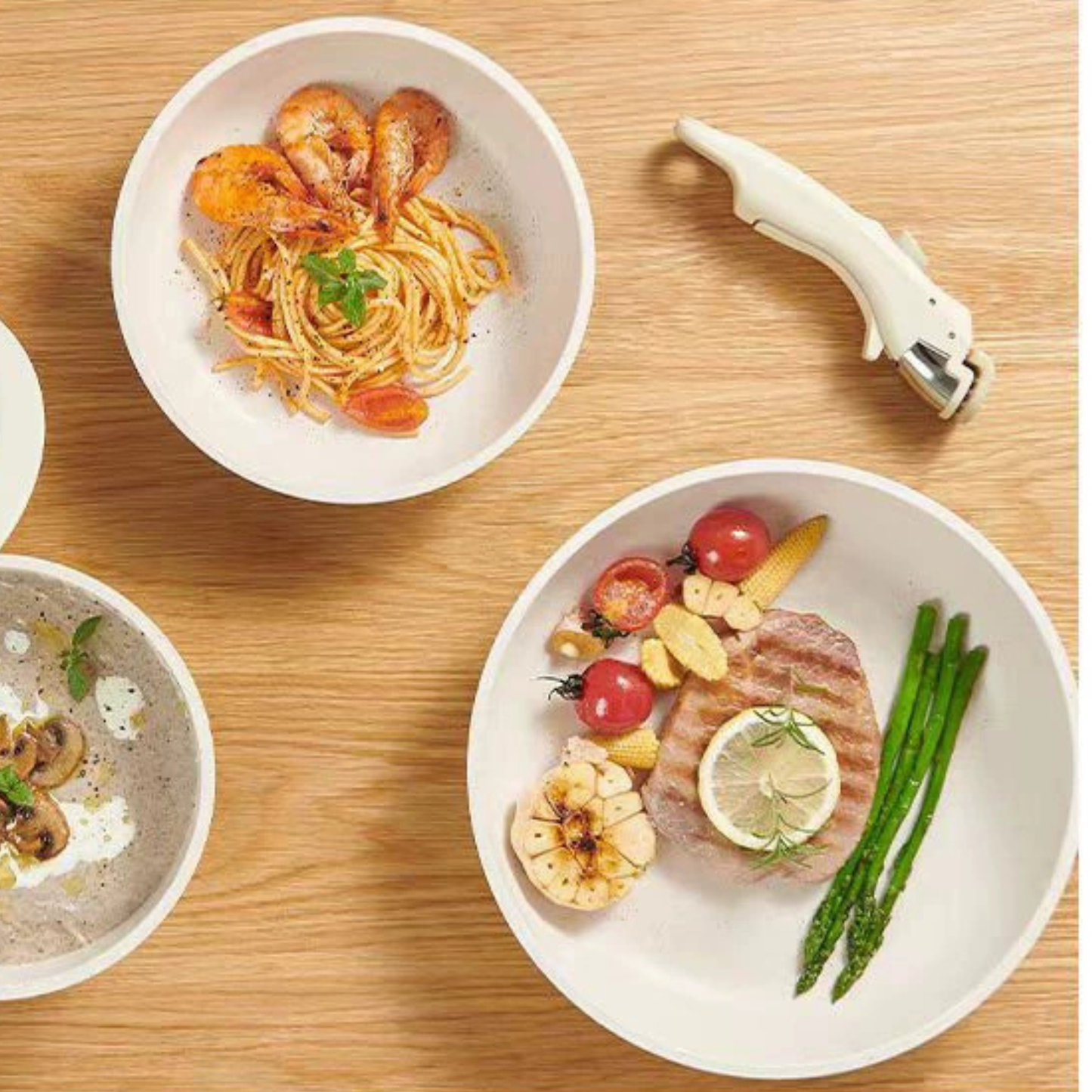 Multi Purpose Non Stick Cookware Set with Detachable Handle