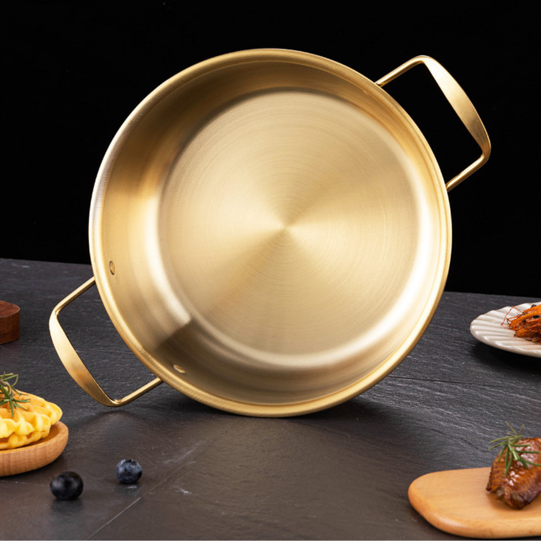 Stainless Steel Korean Ramen Cooking Pot with Lid