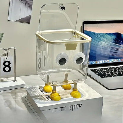 Transparent Trash Can with Stylish Look and Firm Legs