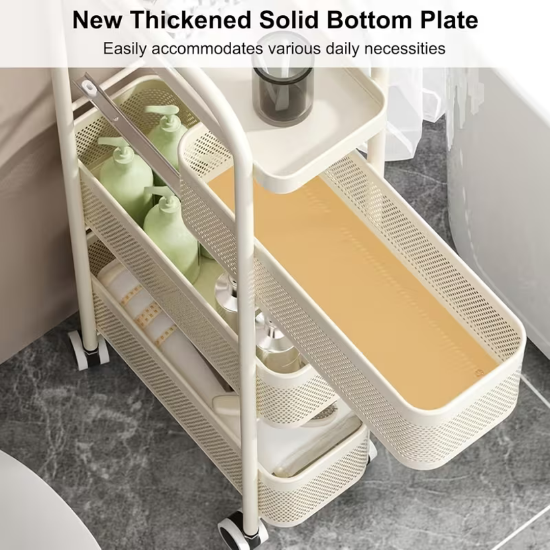 4 Tier Slim Rolling Metal Storage Utility Cart with Wheels