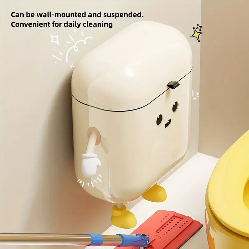 Durable PP Wall-Mounted Waste Bin with Odor-Sealing Lid