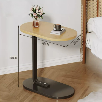 Modern C-Shaped Strong Wooden Top Side Table