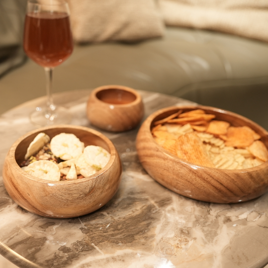 Premium Quality Beautiful Design Akasia Wooden Bowls for Modern Kitchen Storage Use