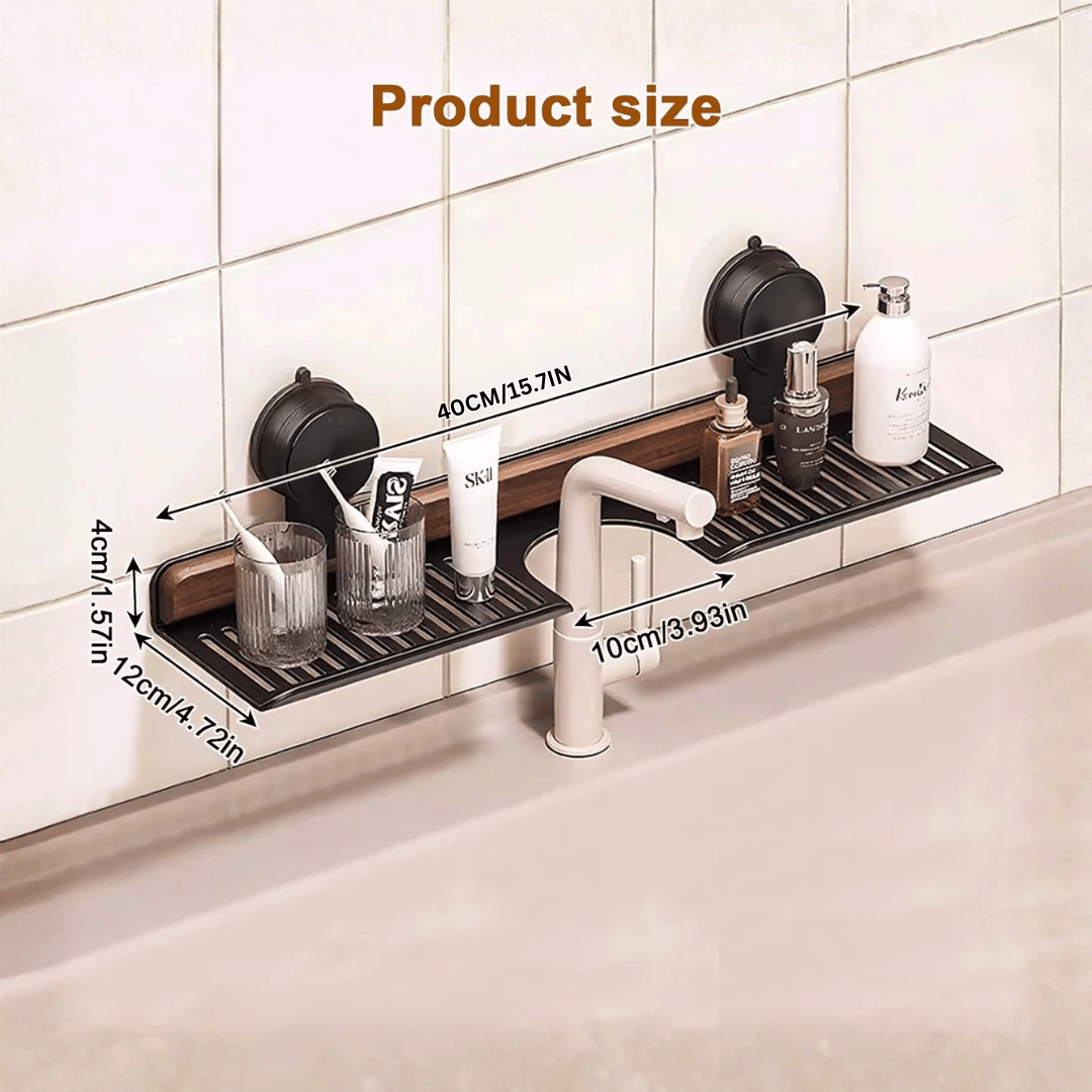 Wall Mounted Sink Organizer Shelf with Strong Suction