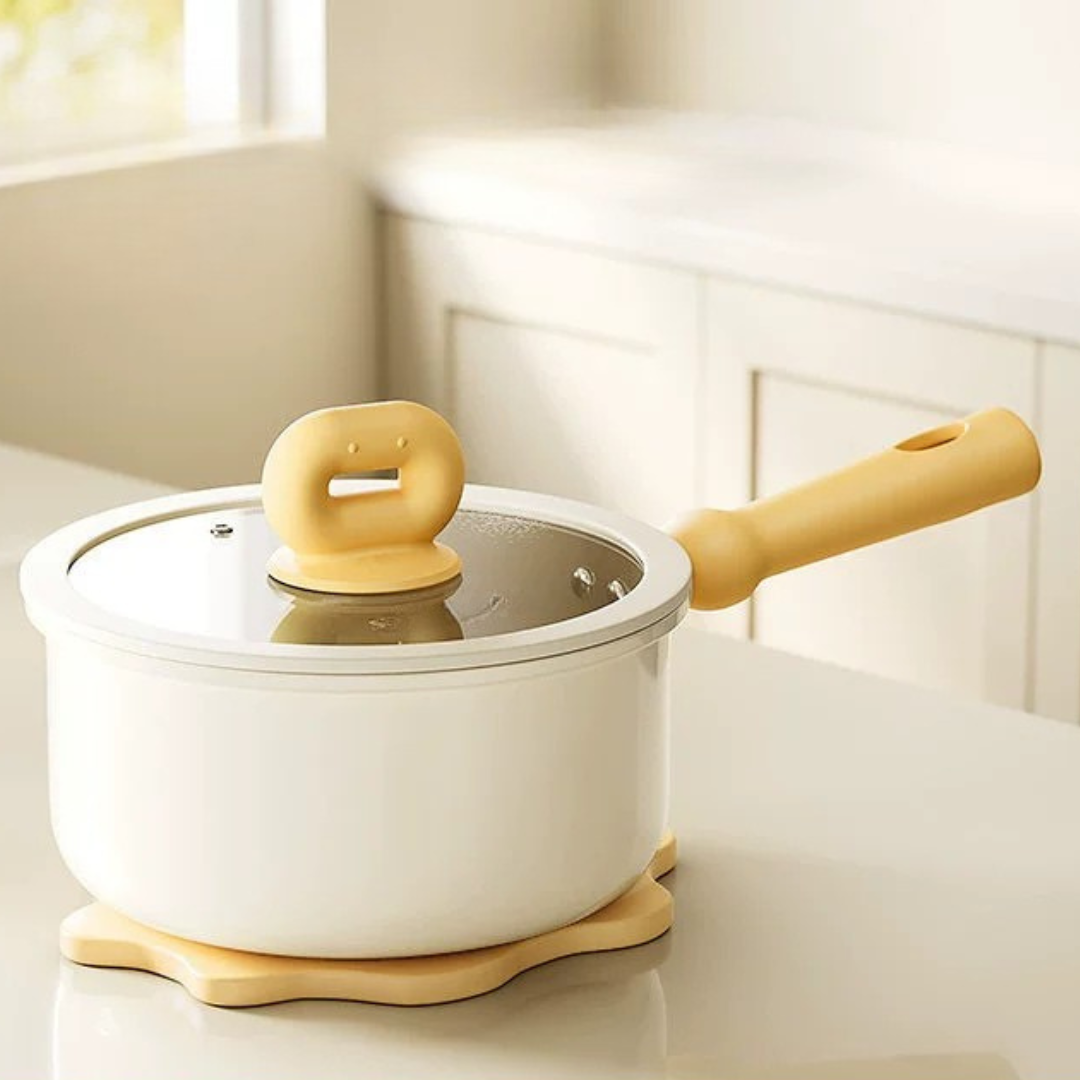 Ceramic Non Stick Cooking Saucepan with Glass Lid