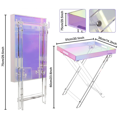 Modern Rainbow Acrylic Folding Side Table