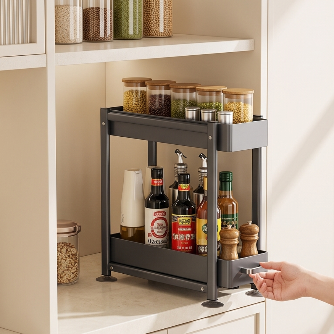 Narrow Pull Out Kitchen Storage Rack