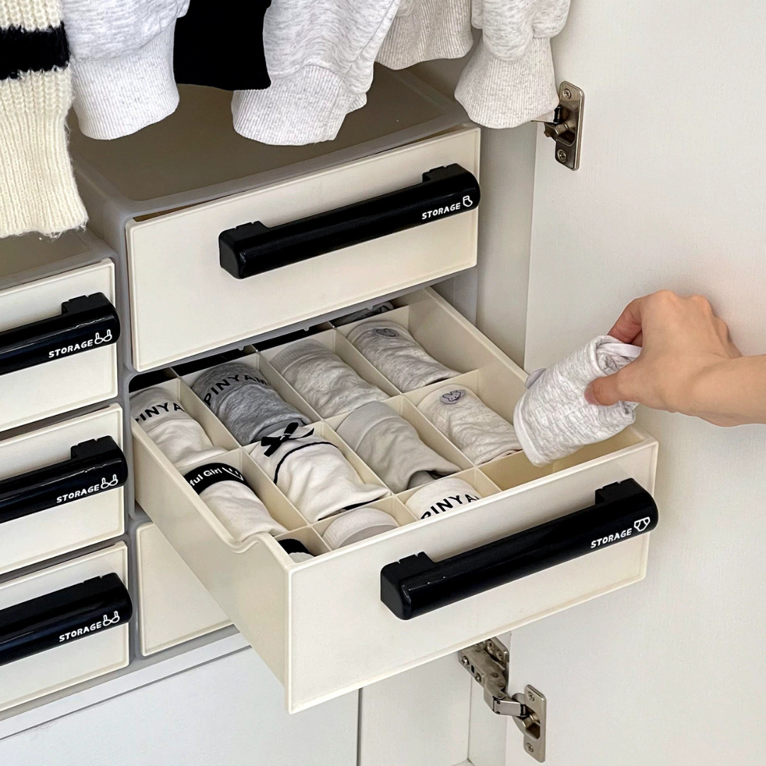 Multi Compartment Wardrobe Drawer Organizer Storage Box