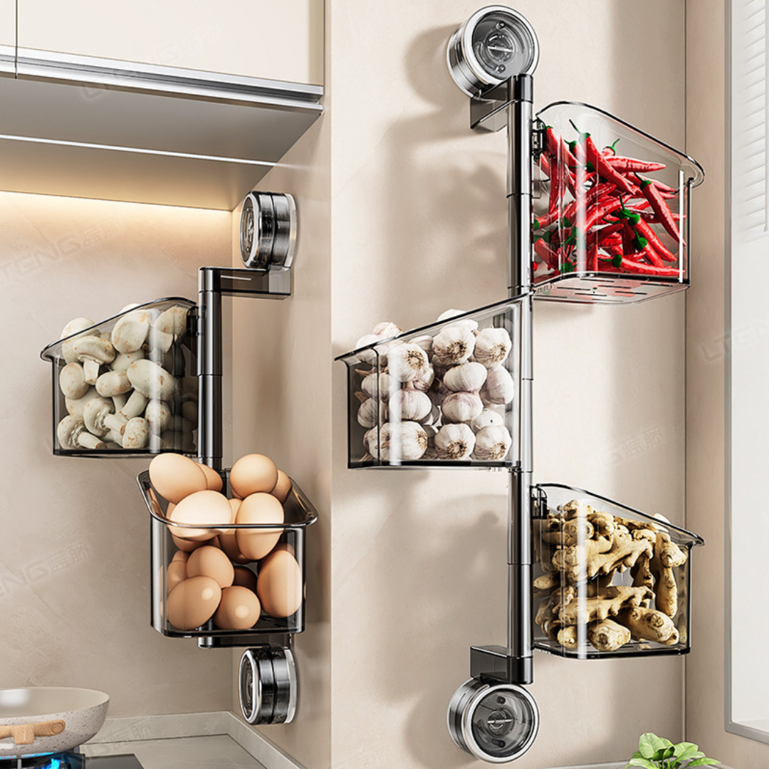 360° Rotating Suction Cup Storage Basket