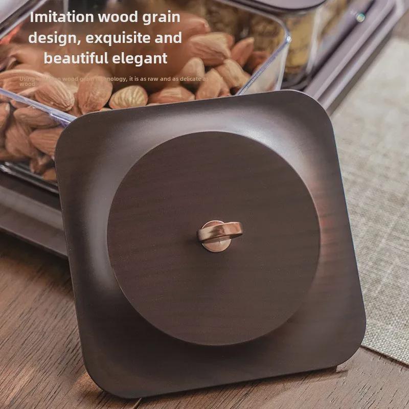 Multi-Compartment Decorative Snack Organizer Box with Dustproof Lid Cream