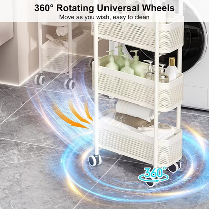 4 Tier Slim Rolling Metal Storage Utility Cart with Wheels