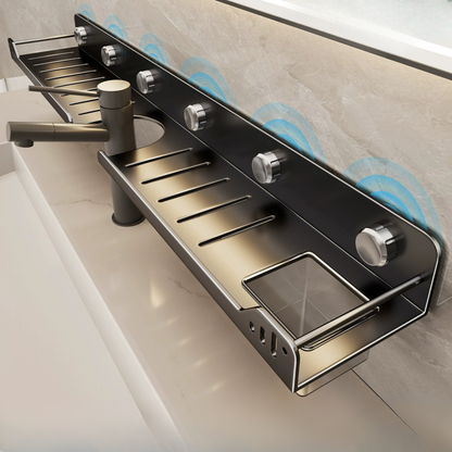 Metal Suction Mount Bathroon Organizer Shelf