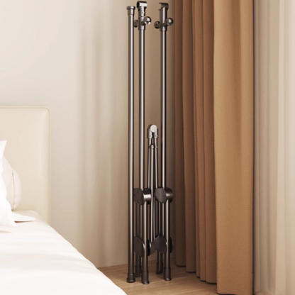 Adjustable Foldable Clothes Rack with Side Hooks