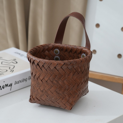 Multi-Purpose Rustic Woven Wall Hanging Storage Basket