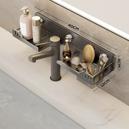 Metal Suction Mount Bathroon Organizer Shelf