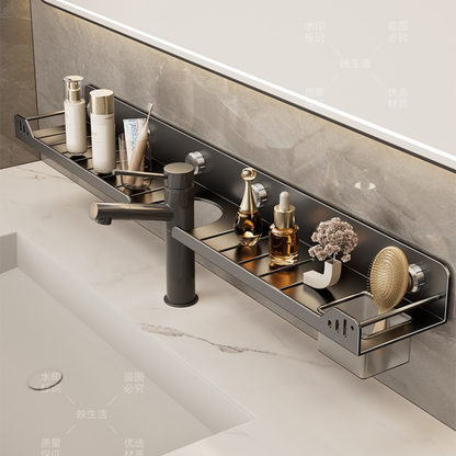 Metal Suction Mount Bathroon Organizer Shelf