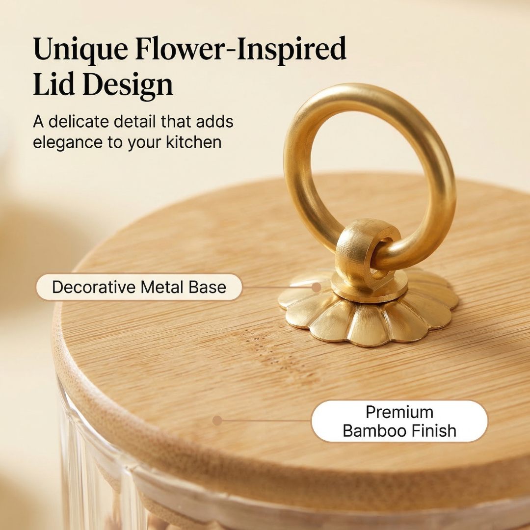 Elegant Airtight Glass Storage Jar with Bamboo Lid