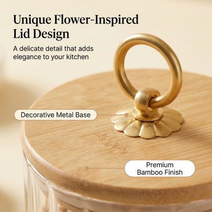 Elegant Airtight Glass Storage Jar with Bamboo Lid