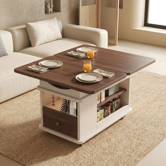 Modern Foldable Wood Metal Trolley Table With Wheels