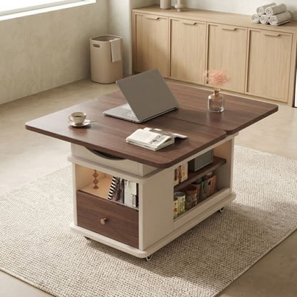 Modern Foldable Wood Metal Trolley Table With Wheels