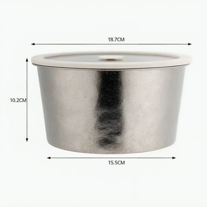 Pure Titanium Round Food Storage Container with Glass Lid - 2L