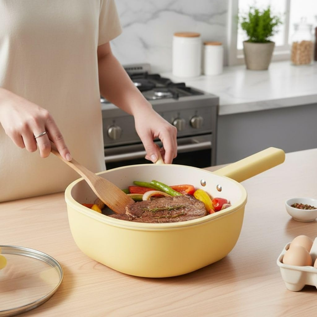 Premium Non Stick Deep Frying Pan - 24cm
