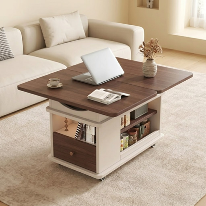 Modern Foldable Wood Metal Trolley Table With Wheels