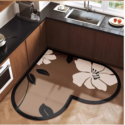 Non-Slip Rubber Base Ultra-Absorbent Suede Kitchen Mat