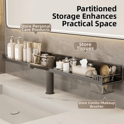 Metal Suction Mount Bathroon Organizer Shelf