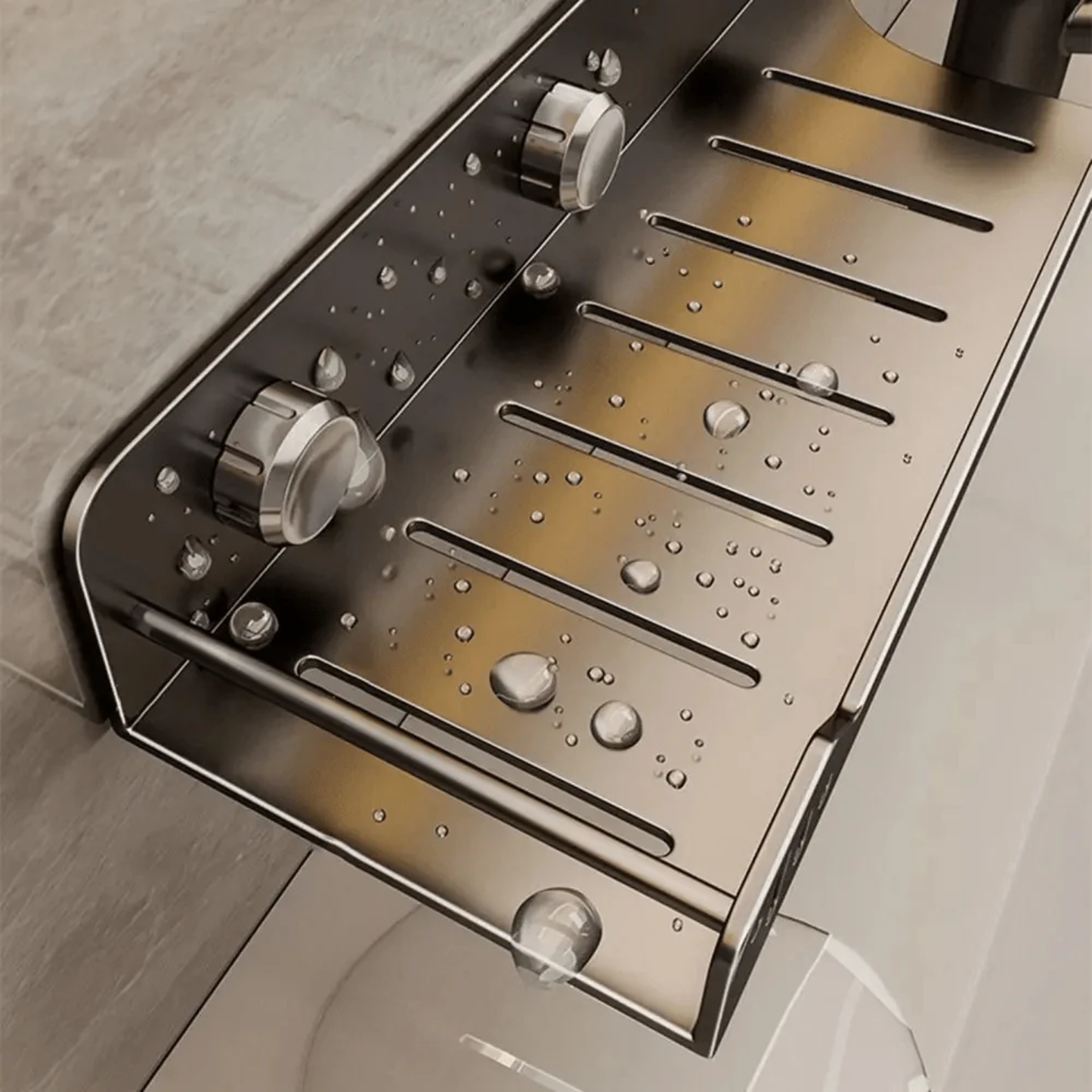 Metal Suction Mount Bathroon Organizer Shelf