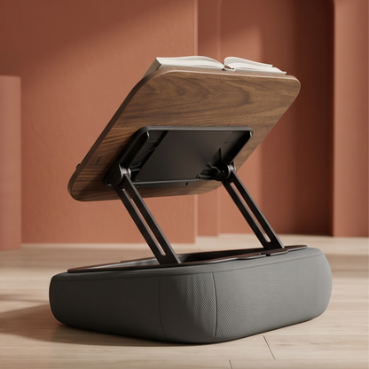 Ergonomic Adjustable Pillow Book Stand with Storage