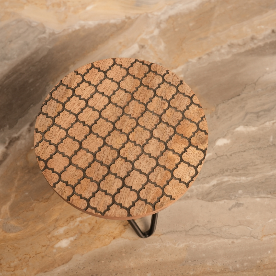 Wooden Plant Stand with Resin Top Decorative Pot Holder