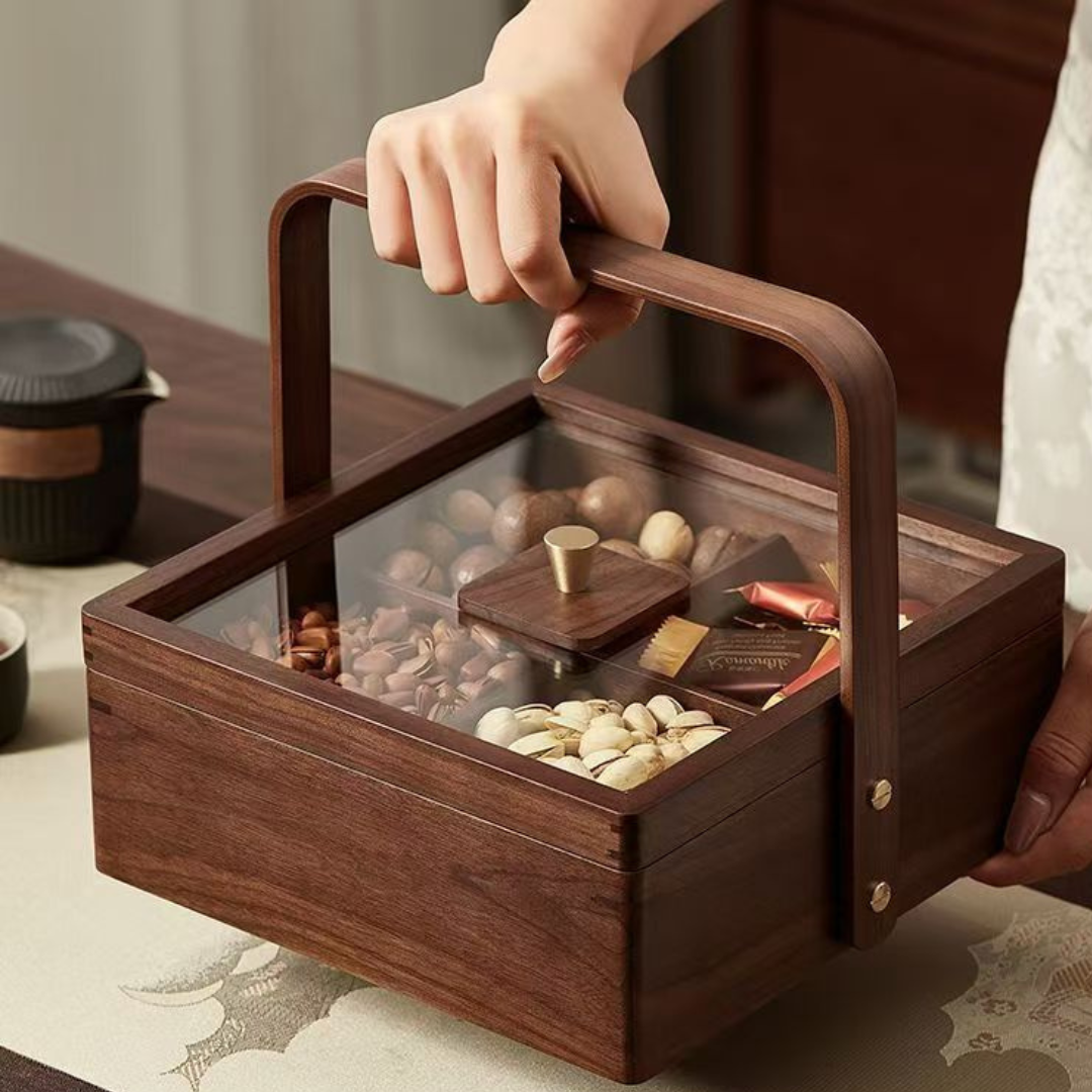Multi Layer Wooden Look Dry Fruit Serving Tray