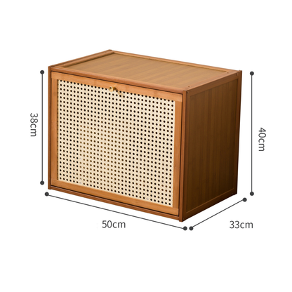 Multipurpose Bamboo Rattan Storage Cabinet